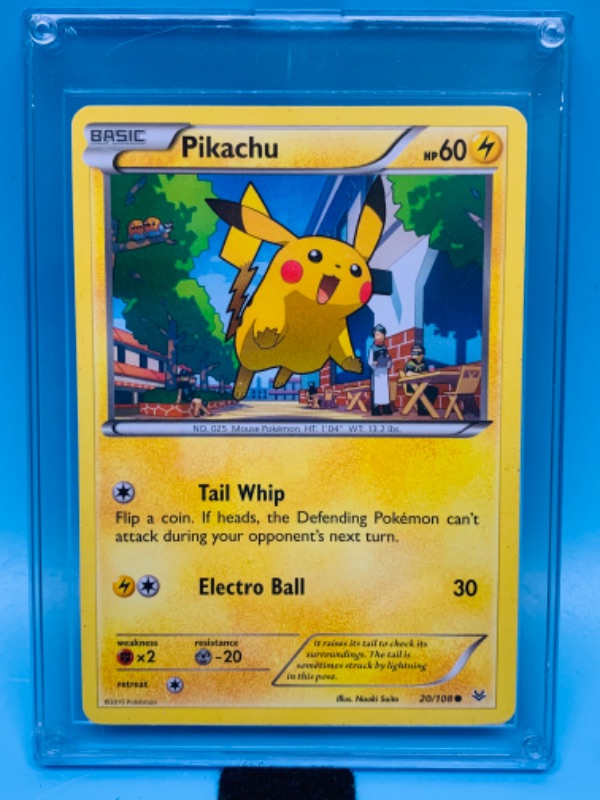 Photo 1 of 802820…Pokémon pikachu 20/108 card in hard plastic case 