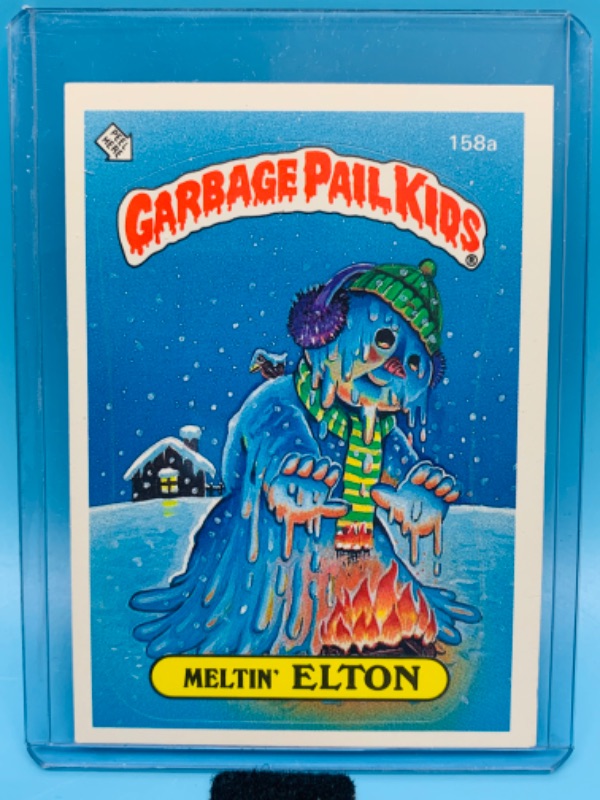 Photo 1 of 802823…vintage garbage pail kids meltin Elton card in hard plastic sleeve 