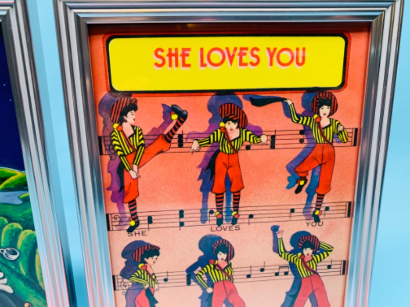 Photo 6 of 802847…vintage 1963 and 1969 Beatlegraphics framed lyric cards- see photos 