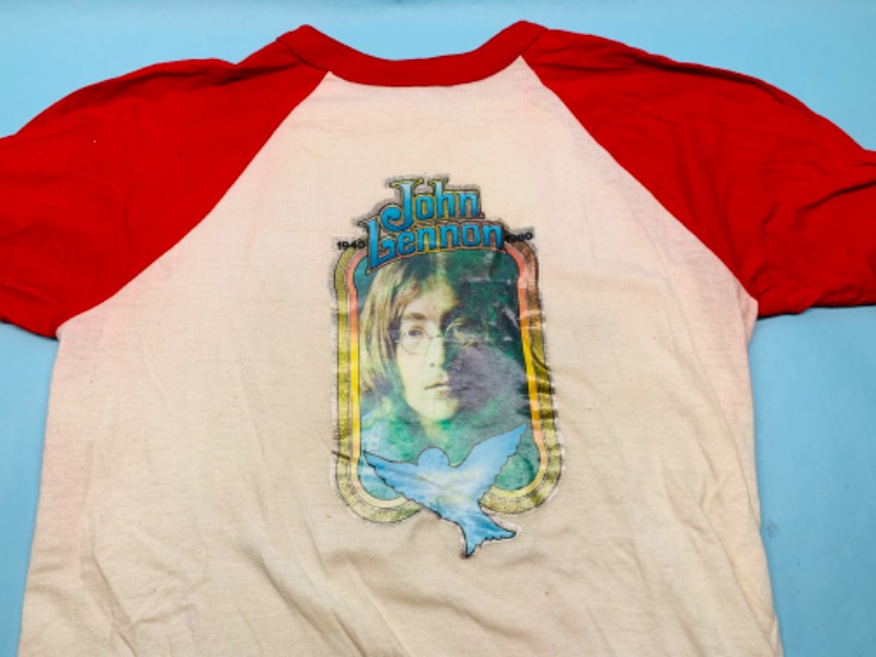 Photo 1 of 802849…vintage John Lennon 1940-1980 memorial baseball shirt size med 