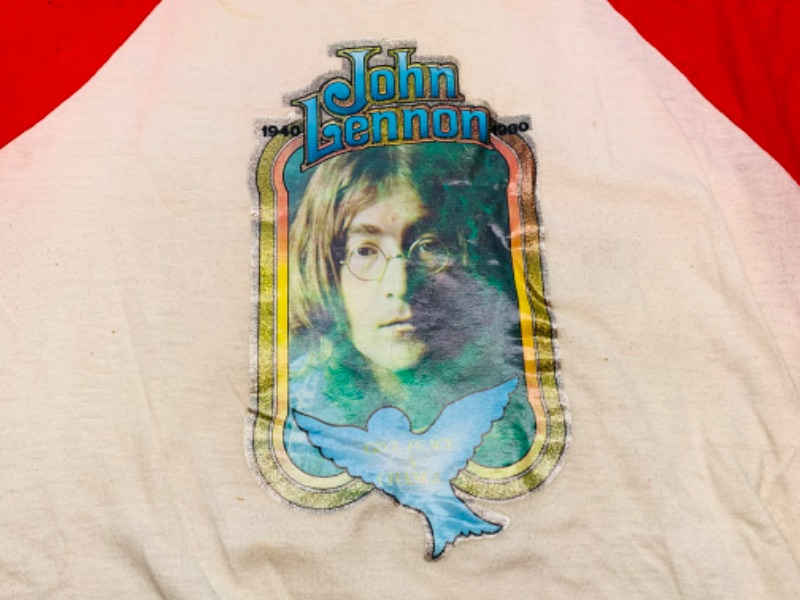 Photo 5 of 802849…vintage John Lennon 1940-1980 memorial baseball shirt size med 