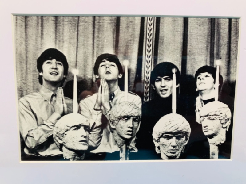 Photo 2 of 802852…framed Beatles postcard 9 x 11”