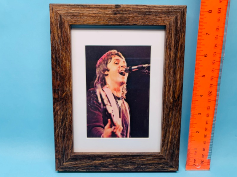 Photo 1 of 802853…framed Paul McCartney Beatles post card 6 x 8”