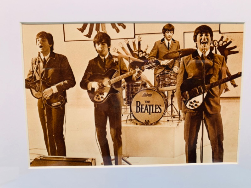 Photo 2 of 802854…framed Beatles postcard 9 x 11”