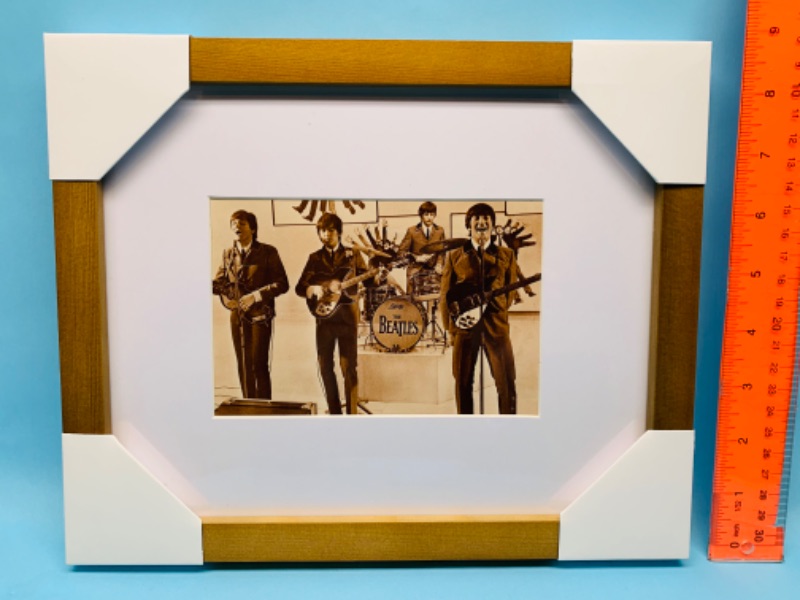 Photo 1 of 802854…framed Beatles postcard 9 x 11”