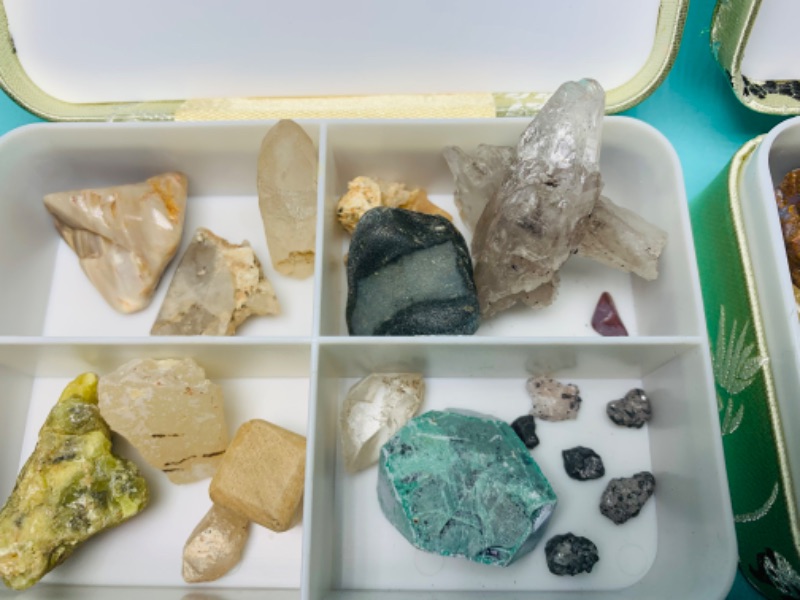 Photo 4 of 802878…2 small boxes of gemstones, crystals, geodes, and rocks 