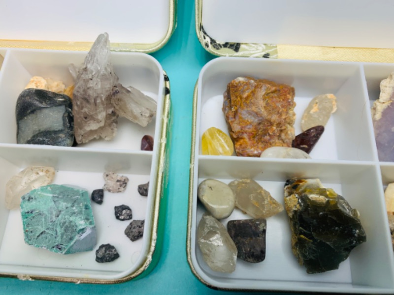 Photo 3 of 802878…2 small boxes of gemstones, crystals, geodes, and rocks 