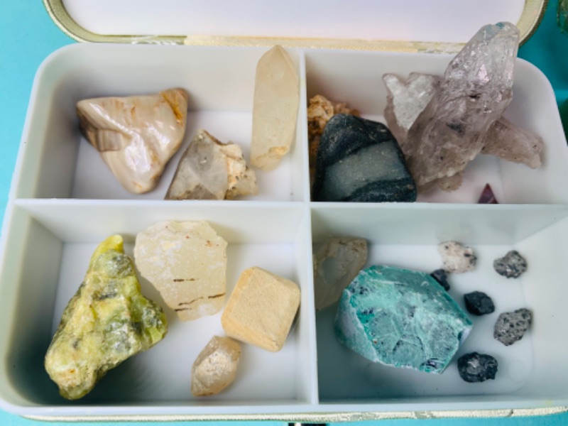 Photo 5 of 802878…2 small boxes of gemstones, crystals, geodes, and rocks 