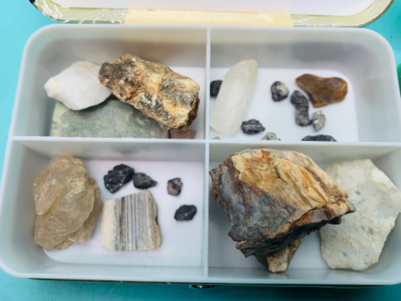 Photo 2 of 802879…2 small boxes of gemstones, crystals, geodes, and rocks 