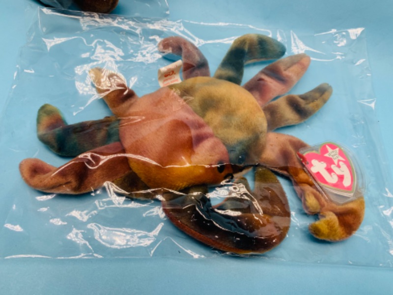 Photo 3 of 802894…TY beanie babies Seaweed and Claude in plastic bags 