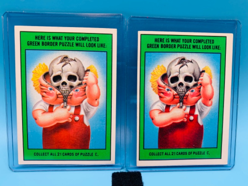 Photo 2 of 802895…2 vintage garbage pail kids sticker cards in hard plastic sleeves 