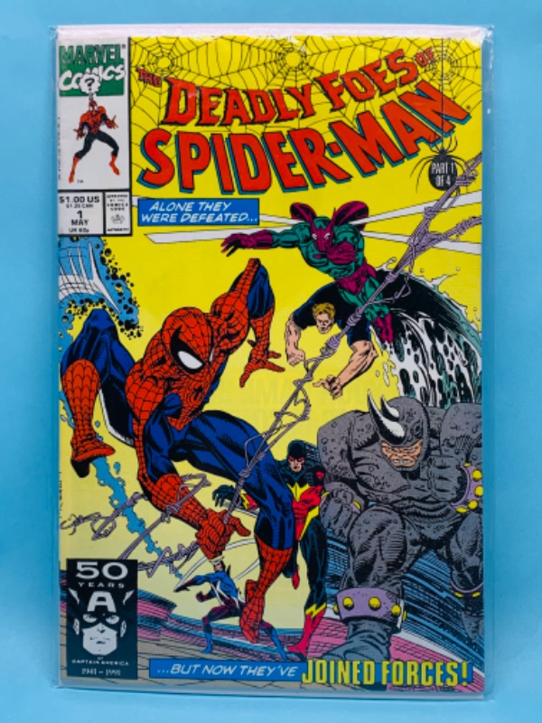 Photo 1 of 802913… The deadly foes  of Spider-Man comic #1 in plastic sleeve