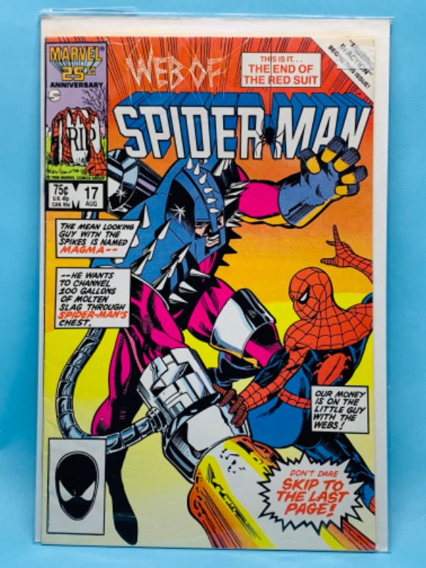 Photo 1 of 802915… vintage $.75 web of Spider-Man comic in plastic sleeve