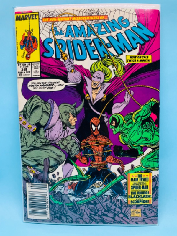 Photo 1 of 802916… vintage amazing Spider-Man comic 319 in plastic sleeve