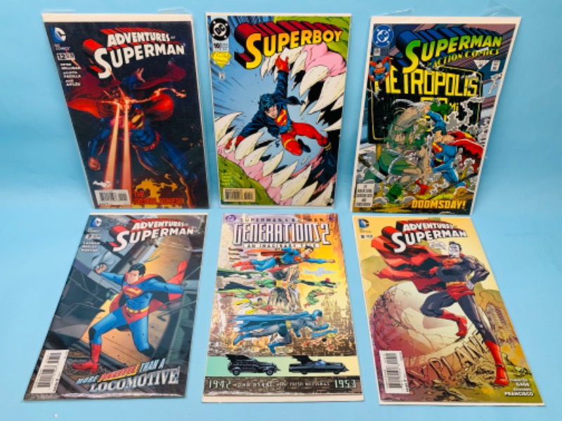 Photo 1 of 802943…6 Superman comics in plastic sleeves