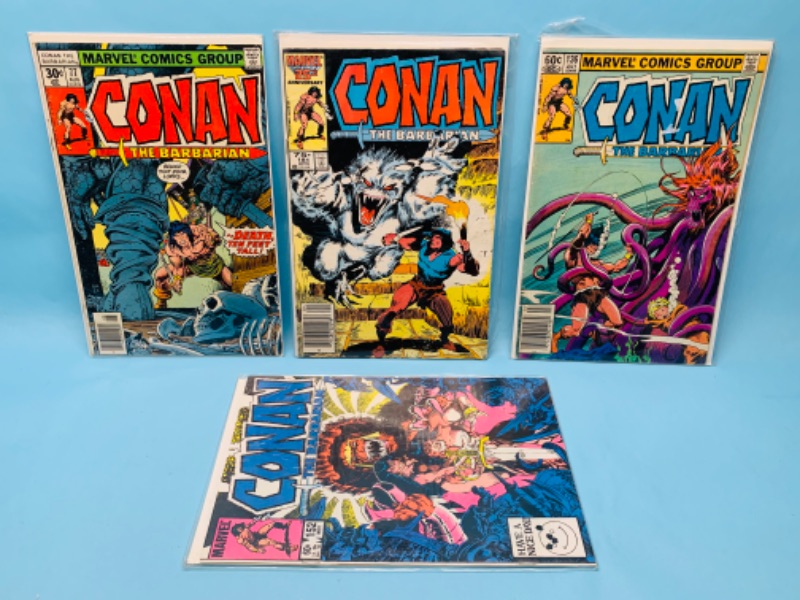 Photo 1 of 802947…4 vintage Conan the barbarian comics in plastic sleeves