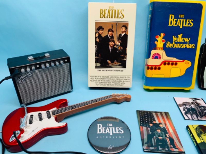 Photo 3 of 802977…Beatles collectibles- vhs tapes, pin, magnets, cut outs and more