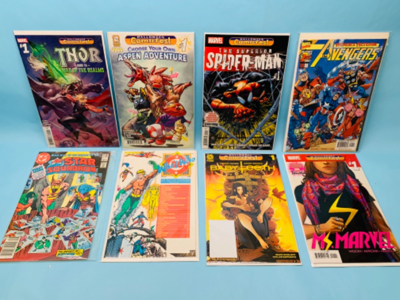 Photo 1 of 803028…8 comics all number ones in plastic sleeves 