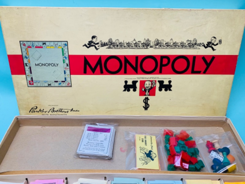 Photo 2 of 803047…vintage monopoly board game in original box- some pieces are not original 