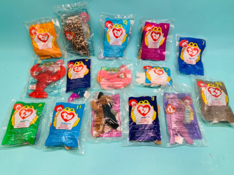 Photo 1 of 803053…15 vintage McDonald’s TY beanie babies in plastic 