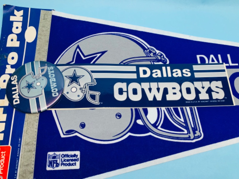 Photo 4 of 803061…vintage Dallas cowboys pennant, pin, and bumper sticker 