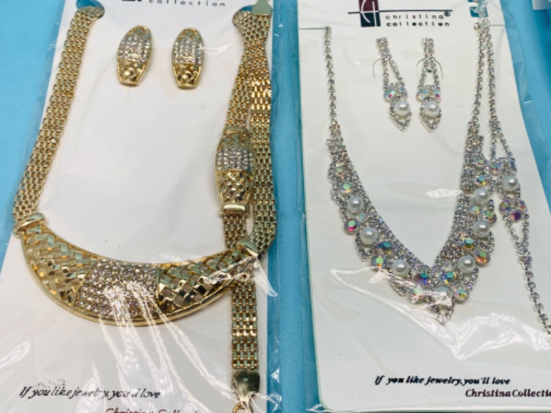 Photo 3 of 803066…3 fashion jewelry necklace, bracelet, and pierced earrings sets in packages by Christina collection 