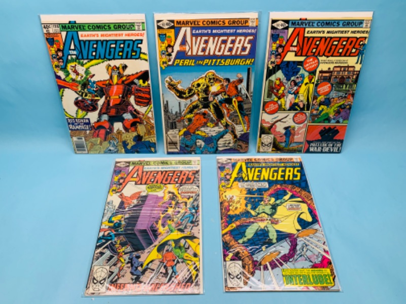 Photo 1 of 803119…5 vintage $.40 cent avengers comics in plastic sleeves 