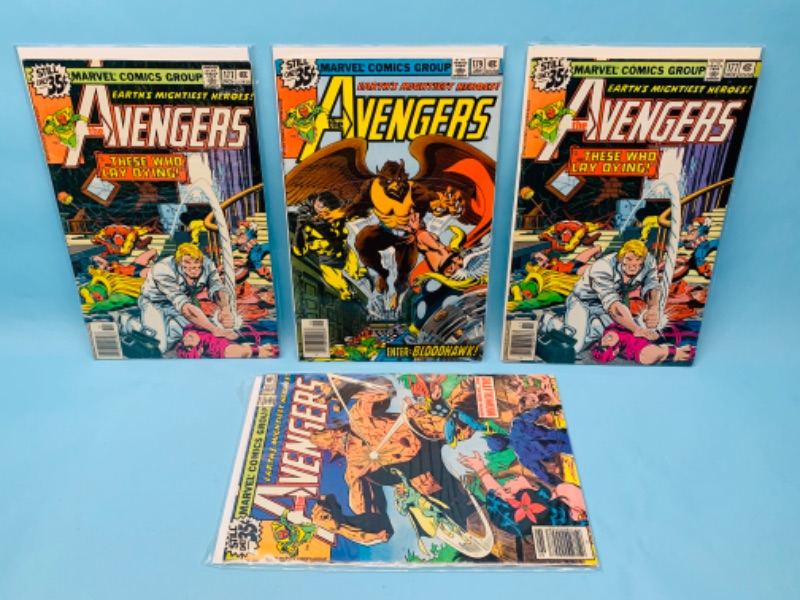 Photo 1 of 803120…4 vintage $.35 cent avengers comics in plastic sleeves 