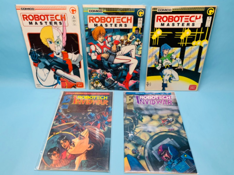 Photo 1 of 803121…5 vintage robotech comics in plastic sleeves 