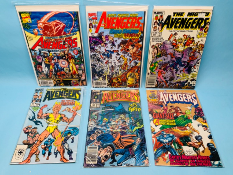 Photo 1 of 803149…6 vintage avengers comics in plastic sleeves 