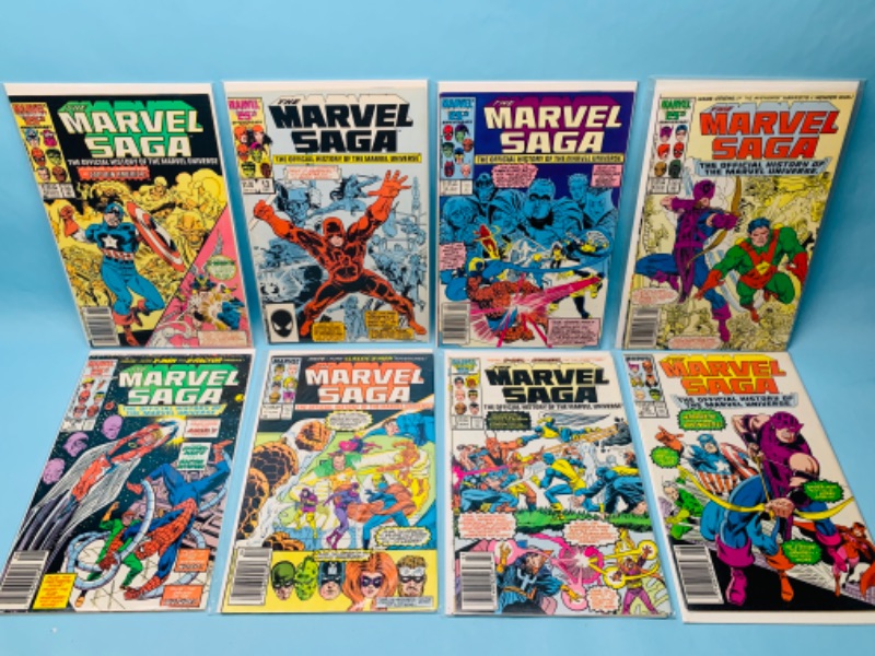 Photo 1 of 803177…8 vintage marvel saga comics in plastic sleeves 