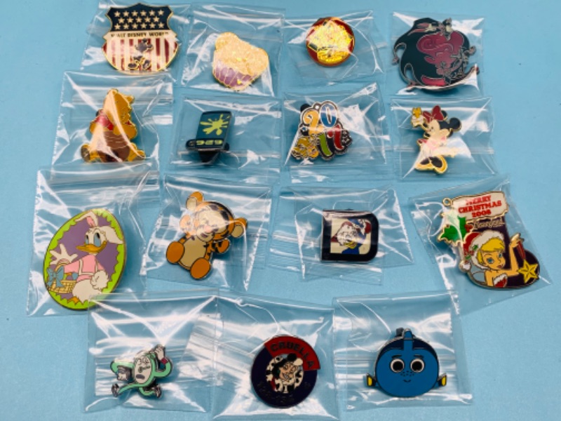 Photo 1 of 803223…15 Disney pins in plastic bags 