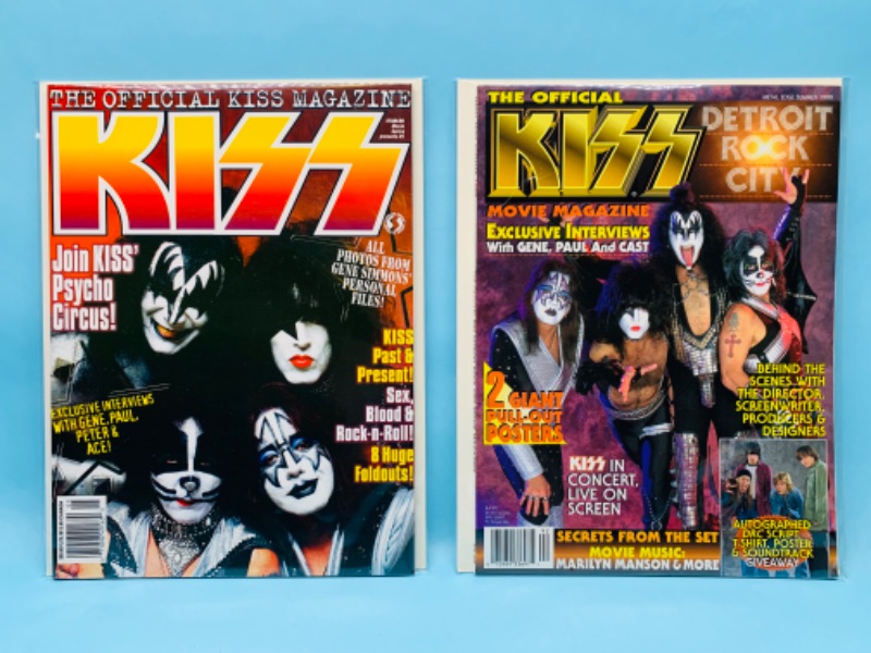 Photo 1 of 803232…2 vintage official kiss magazines in plastic sleeves 