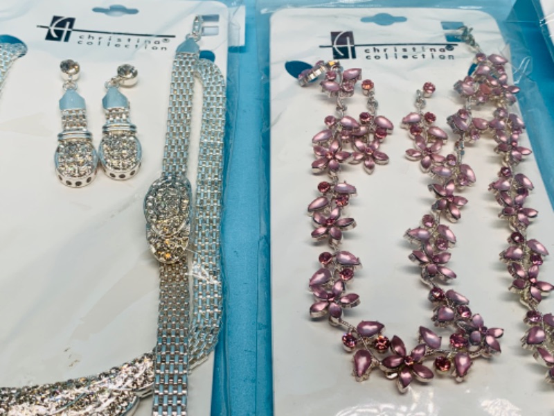 Photo 3 of 803243…3 fashion jewelry necklace, bracelet, and pierced earrings sets in packages 