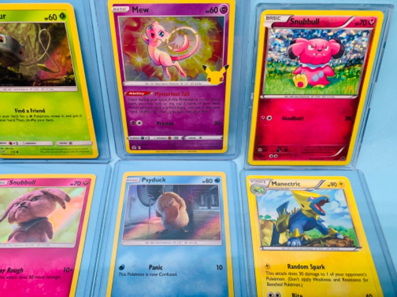 Photo 2 of 803252…12 Pokémon trading cards some holo in hard plastic sleeves 