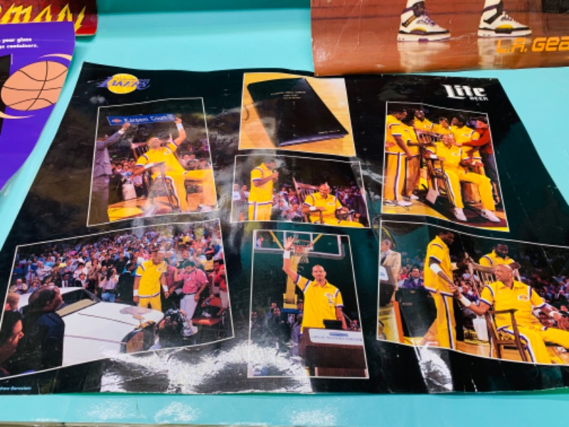 Photo 5 of 803265…vintage laminated Lakers posters - some wrinkles and bends from age 