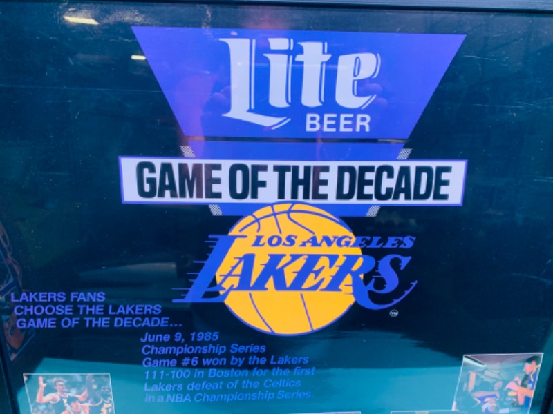 Photo 3 of 803267…Los Angeles Lakers game of the decade lite beer laminated poster 1985