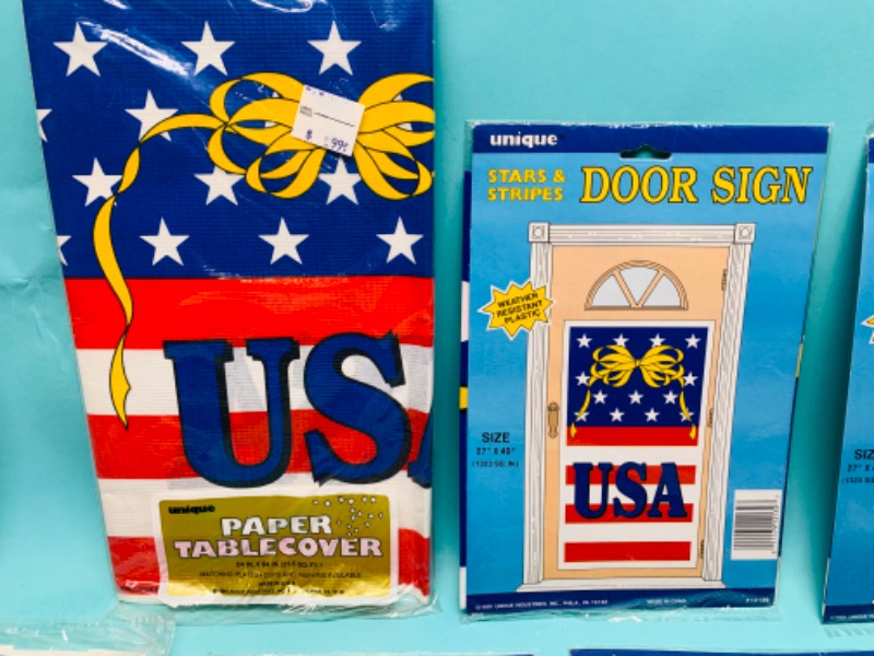 Photo 2 of 803275…patriotic door signs and table covers in packages 