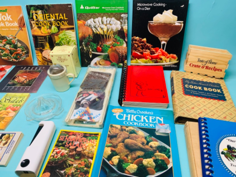 Photo 2 of 803285…vintage cookbooks and kitchen items 