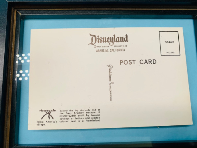 Photo 2 of 803302…vintage Disneyland post card in frame 