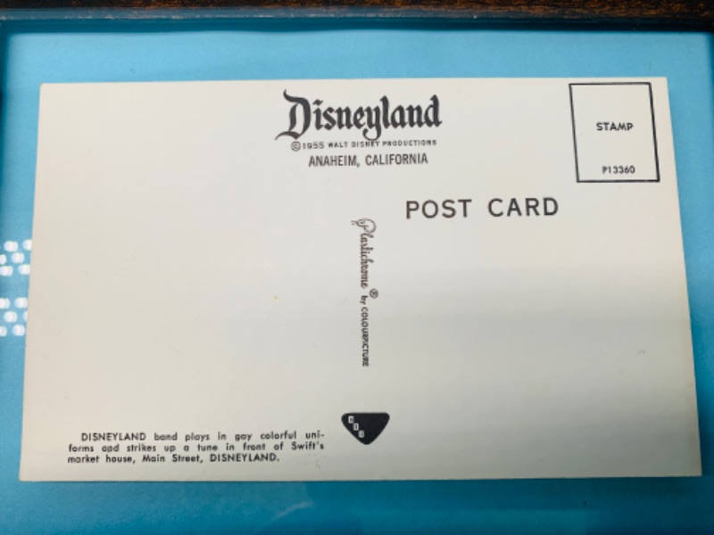 Photo 2 of 803305…vintage 1955 Disneyland post card in frame 