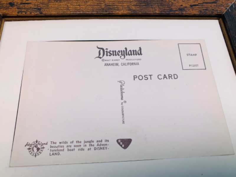 Photo 2 of 803321…vintage Disneyland post card in frame 