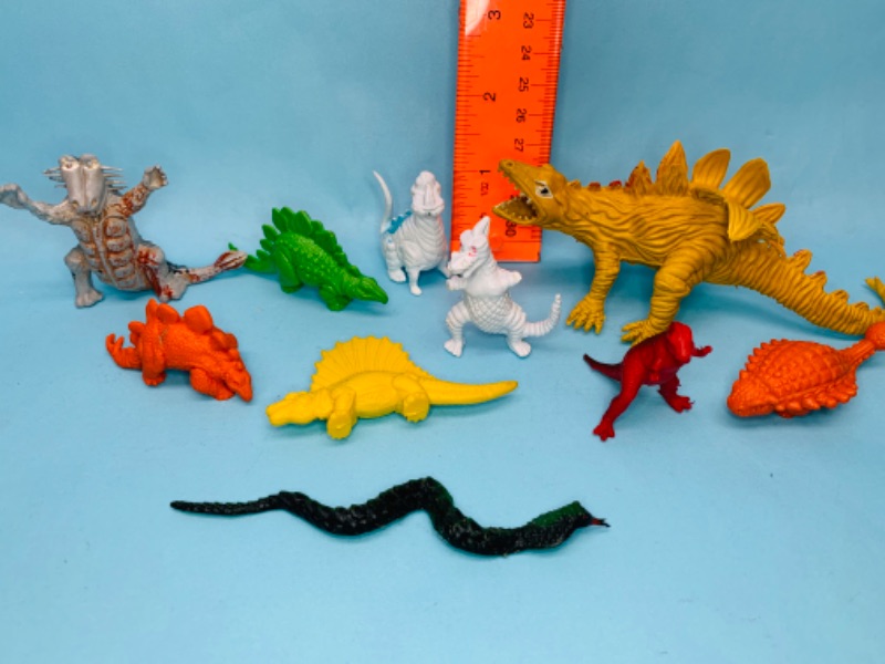 Photo 1 of 803341…vintage toy dinosaurs- plastic and rubber