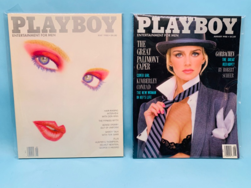 Photo 1 of 803343… adults only- vintage 1988 playboy magazines in plastic sleeves 