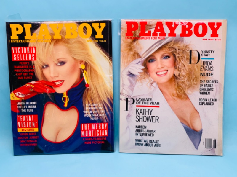 Photo 1 of 803344…adults only- vintage 1986 playboy magazines in plastic sleeves 