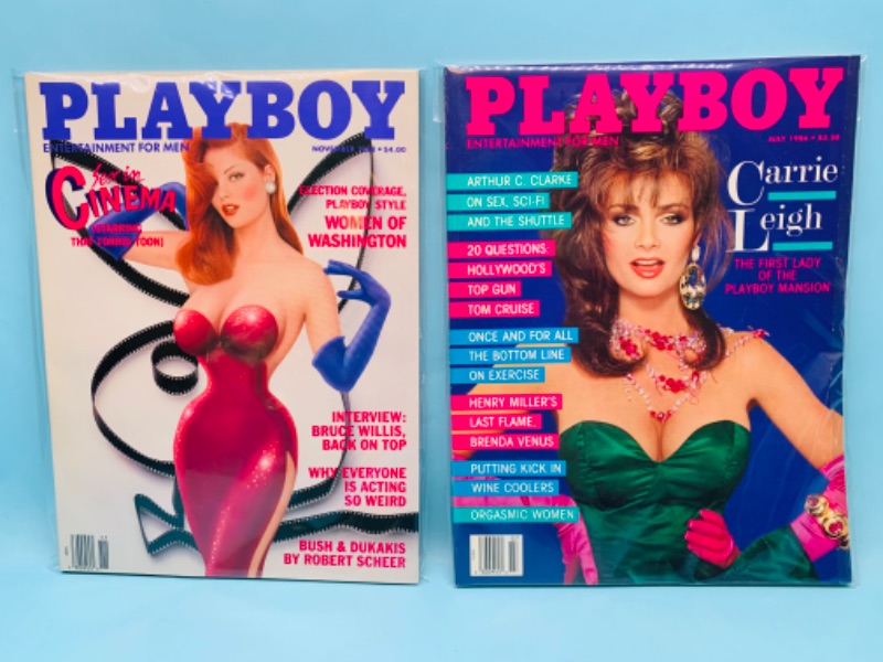 Photo 1 of 803349… adults only- vintage playboy magazines from the 1980’s  in plastic sleeves 