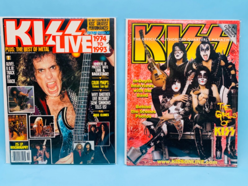 Photo 1 of 803363… 2 vintage kiss magazines in plastic sleeves 