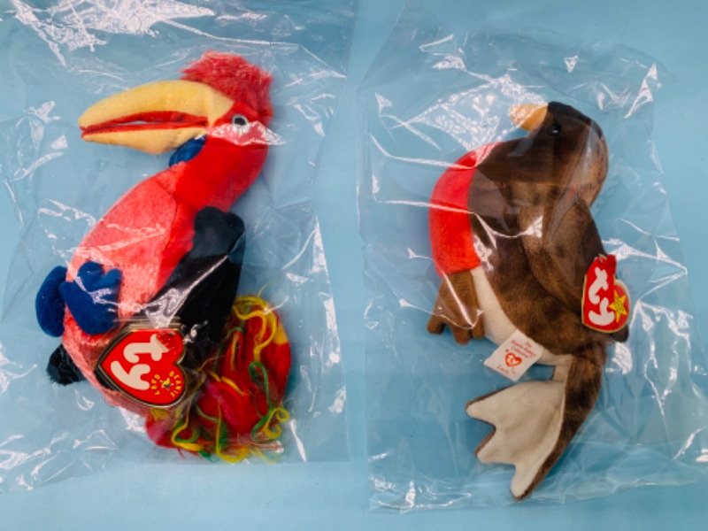 Photo 1 of 803380… 2 TY beanie babies in plastic bags 