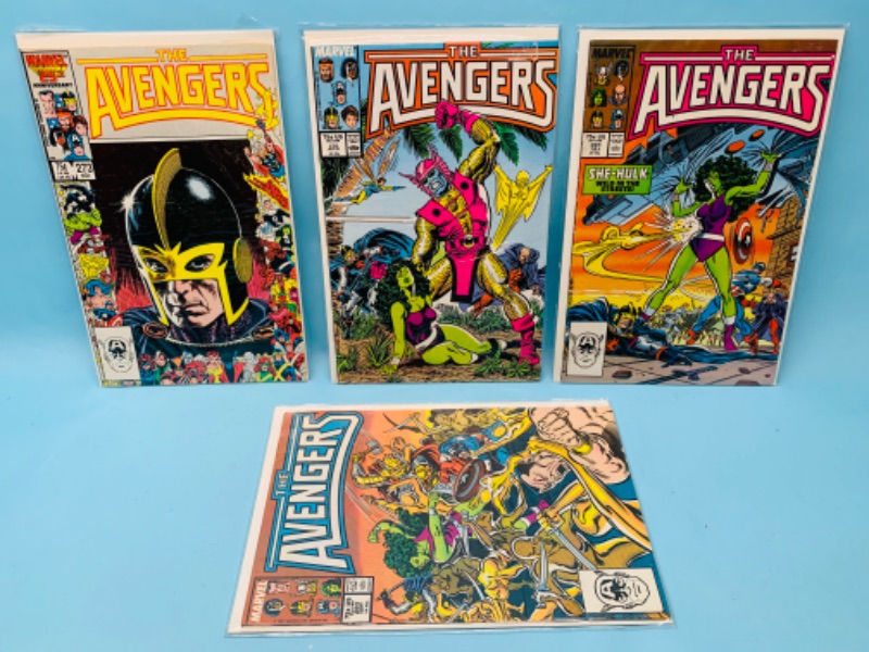 Photo 1 of 803382…4 vintage $.75 cent avengers comics in plastic sleeves 