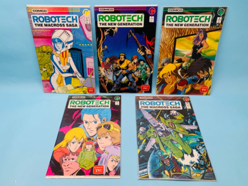 Photo 1 of 803388…5 vintage robotech comics in plastic sleeves 